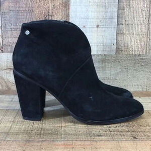206 Collective Black Leather Everett High Heel Boots Womens 9B Ankle Bootie‎